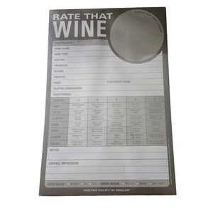 Knock Knock Rate That Wine Tasting Notes Pad 60 Sheets Integrated Coaster 12206